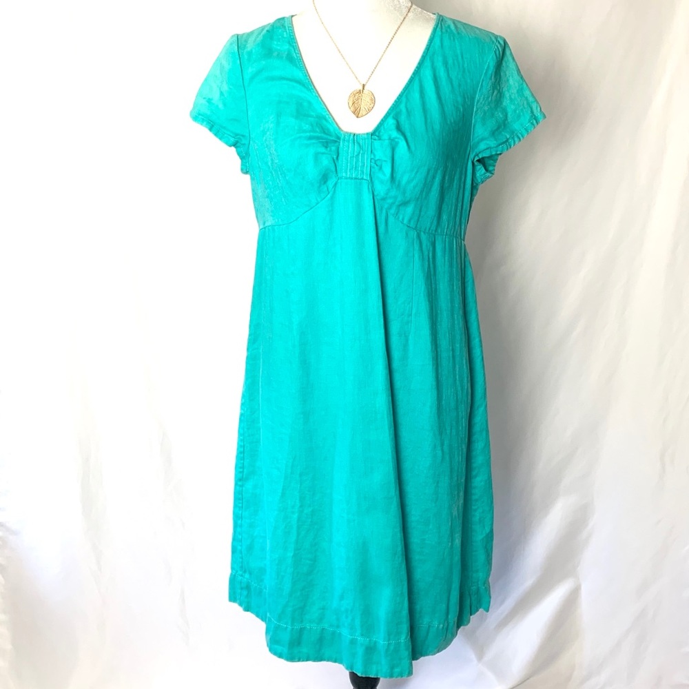 Boden Teal Green V-Neck Midi Dress